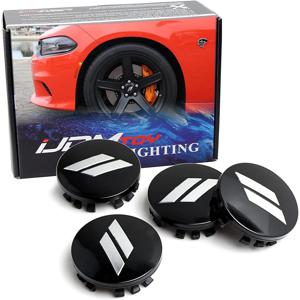 4pc 63mm 자동차 // 슬래시 휠 센터 허브 캡 림 커버 엠블럼 스티커 닷지 충전기 챌린저 Hell Cat SRT Chrysler 300C
