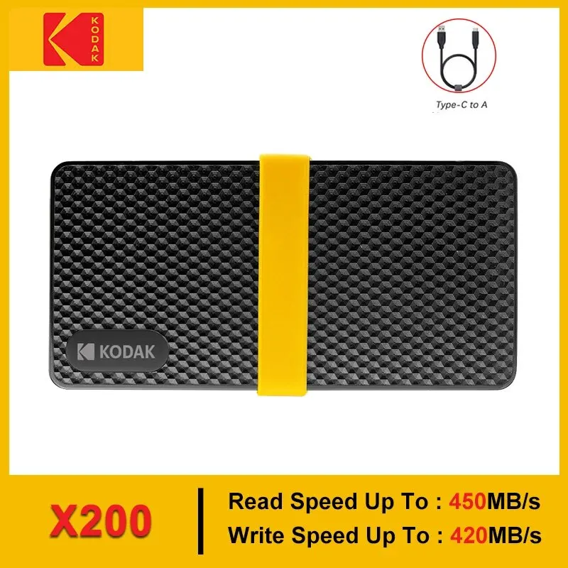 코닥 X200 포터블 SSD 2TB 1TB 512GB 256GB USB 3.1 타입 C 외장형 솔리드 스테이트 드라이브 (PS4, 노트북, 맥북, PC용)