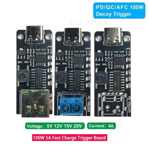 100W 5A USB-C 고속 충전 트리거 보드 모듈 PD/QC 디코이 보드 USB Type-c PD 2.0 3.0 전력 공급 부스트