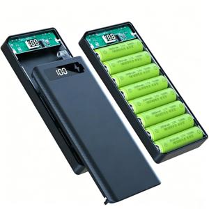 10 8 슬롯 18650 배터리 홀더 DIY 쉘 듀얼 USB 타입 C 충전기 보조배터리 케이스 아이폰 샤오미 배터리 보조배터리 케이스용