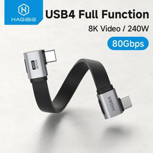 하기비스 USB C to USB C 케이블 짧은 90도 직각 타입-C 고속 충전 코드 L자형 아이폰 17 노트북 스위치 삼성용