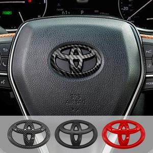 자동차 스티어링 휠 장식 스티커 탄소 섬유 엠블럼 도요타 Hilux Prius Avensis Auris Verso Corolla Camry 액세서리
