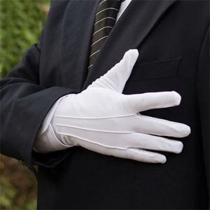 흰색 면 장갑 남성 정장 턱시도 유니폼 장갑 예복 퍼레이드 의식 코스프레 코인 주얼리 버틀러 장갑