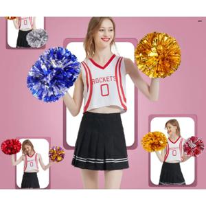 30cm 치어리더 폼폼 한 쌍, 링 스타일 치어리딩 폼폼, 소녀 팀 스포츠 게임, 대회 응원용 핸드 플라워