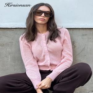 Hirsionsan 우아한 긴 소매 스웨터 여성 새로운 속이 빈 여성 캐주얼 카디건 소프트 루즈 니트 아웃웨어 2026 새로운 봄 여름