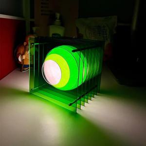 녹색 아크릴 천층 램프 데스크탑 장식 달 램프 16색 RGB DIY 매달린 무드등 방 장식 소품 홈 데코