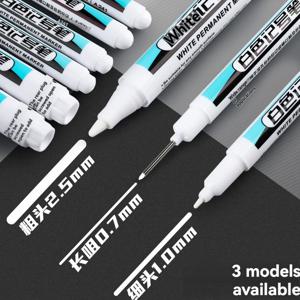 1/10/20Pcs 흰색 영구 마커 펜 세트 0.7/1.0/45MM 마커 페인트 펜 잉크 플라스틱 가죽 유리 스톤 금속 미술 용품