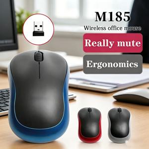 HOT M185 미니 무선 마우스: 편안하고 휴대하기 좋은 마우스, 1000DPI, 인체공학적 디자인, 2.4GHz, USB 미니 수신기 포함, PC/노트북용.