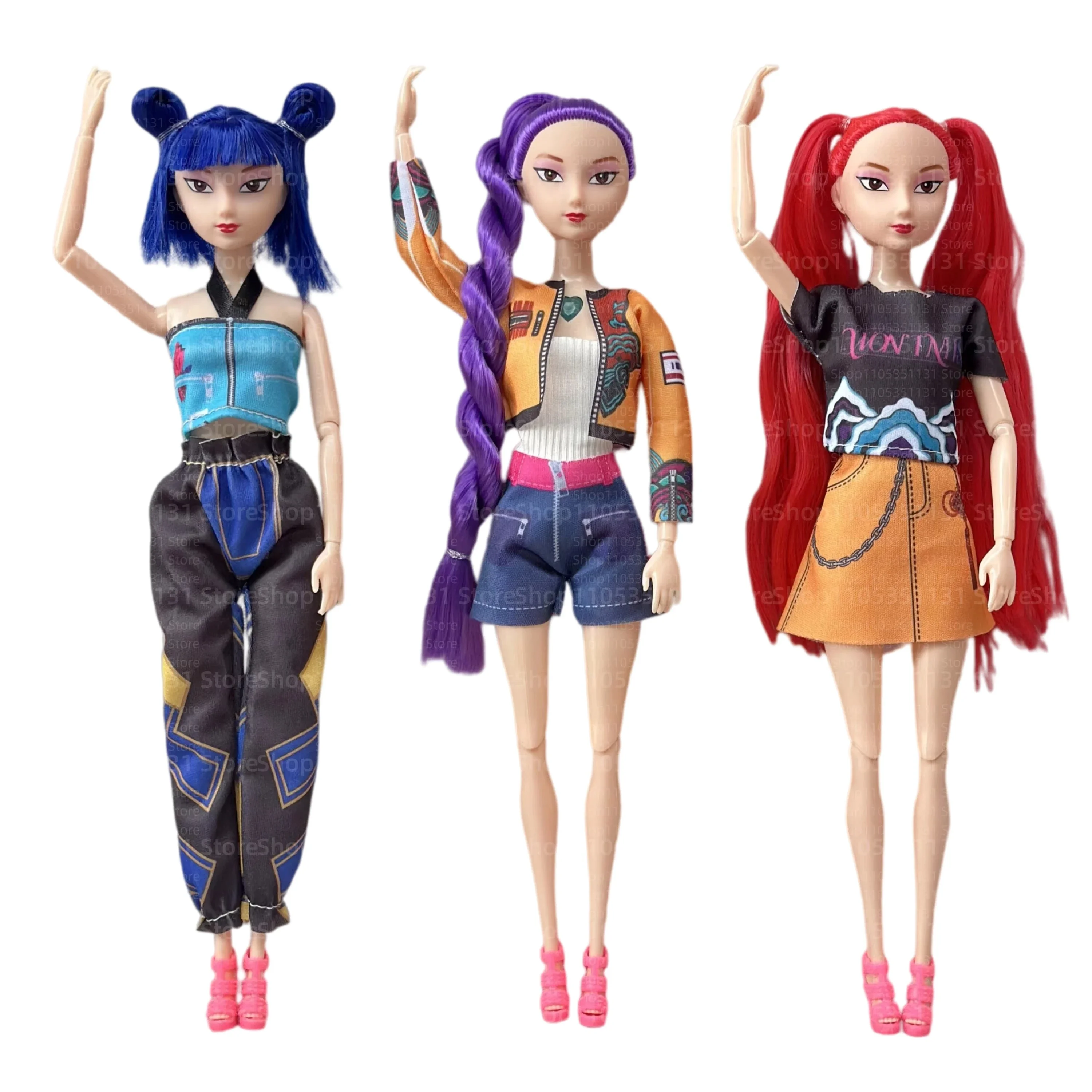 애니메이션 캐릭터, 루미, 밀라, 조이 헌터스 테마 인형, 11인치, 귀여운 비닐 장난감, 움직이는 관절, 생일, 크리스마스, 팬들을 위한 수집용 선물
