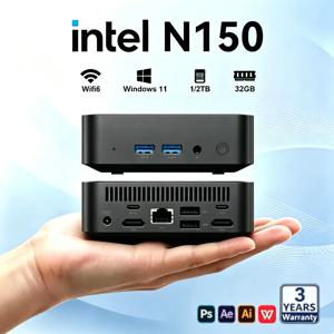 미니 PC, 인텔 N150 프로세서, 윈도우 운영체제, 휴대용 게이밍 PC, 16GB/32GB RAM, 1TB/2TB SSD, 미니 PC 컴퓨터, 사무용/게이밍용, Wi-Fi 6, 블루투스 5.2, 데스크톱