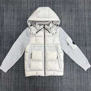 사이즈 정보: EU, US 사이즈. 고급 소재, 남성용, 겨울용, 두꺼운 니트 소재 소매, 넉넉한 핏, 따뜻한 후드형 다운 재킷.