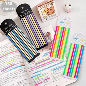 160Pcs 스티커 노트 투명 북마커 색인 탭 플래그 편지지 탭 메모 패드 카와이 학교 사무용품