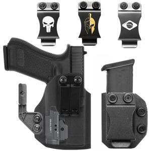 Glock 17 19 19X 25 31 45 MOS 용 Kydex 내부 홀스터 Olight Baldr S PL Mini 2 800 루멘 GM23 손전등 전술 조명