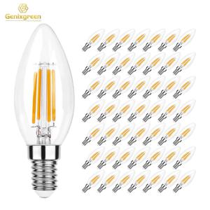 C35 4W E12 E14 캔들라브라 LED 전구 40와트 상당 디밍 가능 2700K 따뜻한 백색 샹들리에 천장 선풍기 캔들 전구