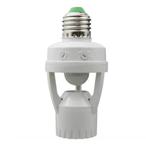 PIR 모션 센서 앰플 AC100-240V LED E27 램프베이스 지능형 스위치 전구 램프 홀더와 E27 소켓 변환기