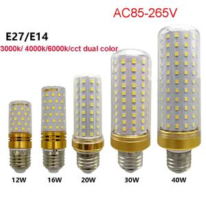 1pc 110v 220v E14 E27 LED 옥수수 빛 LED 전구 램프 3000k 4000k 6000k CCT 듀얼 컬러 12w 16w 20w 30w 40w 샹들리에 크리스탈 빛