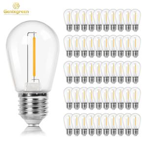 S14 1W LED 스트링 전구 11W E27 베이스와 동일한 빈티지 에디슨 플라스틱 방수 야외용 교체 전구 파티 웨딩 장식
