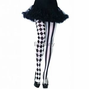 NEWApparel Womens 고딕 스타일 스타킹 광대 스타킹 파티 코스프레 격자 무늬 스트라이프 탄성 레깅스 팬티 스타킹 크리스마스 할로윈