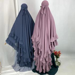 엑스트라 롱 키마르 플레인 쉬폰 무슬림 여성 기도 스카프, 두바이 터키 히잡 터번 라마단 니카브 아바야, 패션