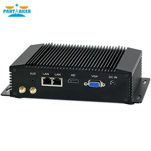 Partaker I23 팬리스 산업용 PC 미니 PC Windows 10 Pro Intel Core i3-4010Y Celeron 2955U 듀얼 LAN HD VGA 4*USB3.0 WiFi