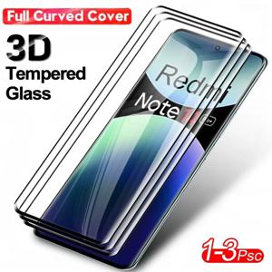 Xiaomi Redmi Note 14 13 Pro Plus 5G 강화 유리 Redmi Note 12 11 10 Pro Plus Glass 용 3Pcs 3D 곡선 화면 보호기