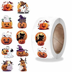 500PCS 할로윈 롤 스티커 노트북 수하물 모바일 맞춤형 다채로운 스케이트 보드 거실 하라주쿠 장식 스티커