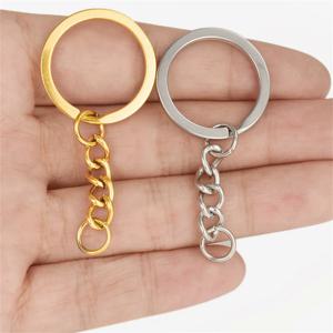 20/50개 골드 컬러 키체인 키링 브론즈 로듐 28mm 롱 라운드 스플릿 키링 DIY 쥬얼리 제작 도매용