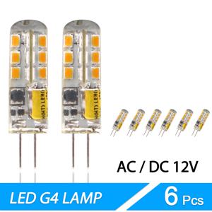 6개 미니 G4 LED 램프 4W LED 전구 AC DC 12V 캔들 라이트 30W 40W SMD 라이트 대체 실리콘 램프 360도 각도 LED 조명