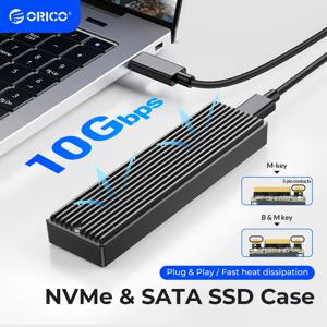 ORICO M.2 NVMe SSD 인클로저, USB 3.1 Gen 2 (10 Gbps) PCIe 외장 어댑터 NVMe 케이스 (2230/2242/2260/2280 M.2 SSD 최대 8TB 지원)