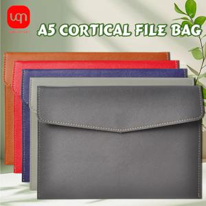 WQN-1PC PU 가죽 서류 가방 A5, 내마모성, 대용량, 방수, 사무실 및 학교 문서 보관에 적합