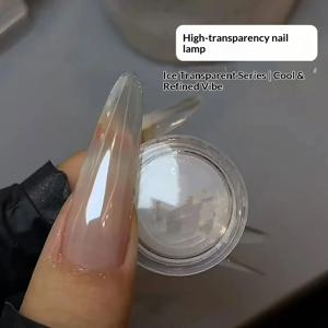 1자리 하이 투명 아이스 투명 네일 파우더 플레이팅 크리스탈 크롬 효과 네일 피그먼트 미니멀리스트 네일 아트 & 데일리/파티용*