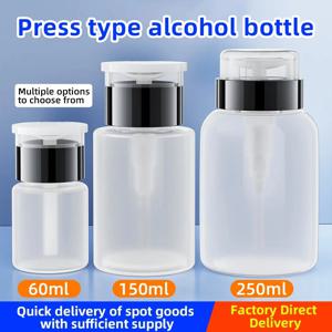 60/150/250ml 빈 알코올 병 리필 가능 프레스 펌프 병 투명 디스펜서 액체 클리너 도구(무알코올)