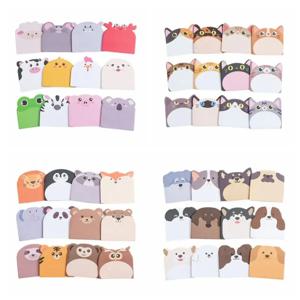240cps 노트북 플래너 만화 스티커 메모 강아지 고양이 동물 모양의 메모 패드 쓰기 패드 자체 접착 메모장 학교 용품