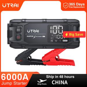 UTRAI 26800mAh 6000A 차량용 점프 스타터, 강력한 휴대용 파워 뱅크, PD45W 고속 충전, 6.0인치 LED 화면, 비상 시동 장치