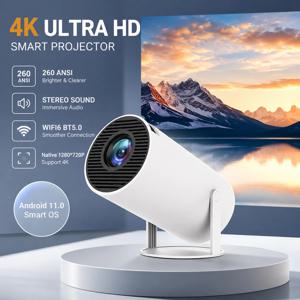 2026 신형 HY300 프로젝터 4K 안드로이드 11 Wifi6 290ANSI Allwinner H713 BT5.0 1080P 1280*720P 시네마 야외 휴대용 프로젝터 ﻿