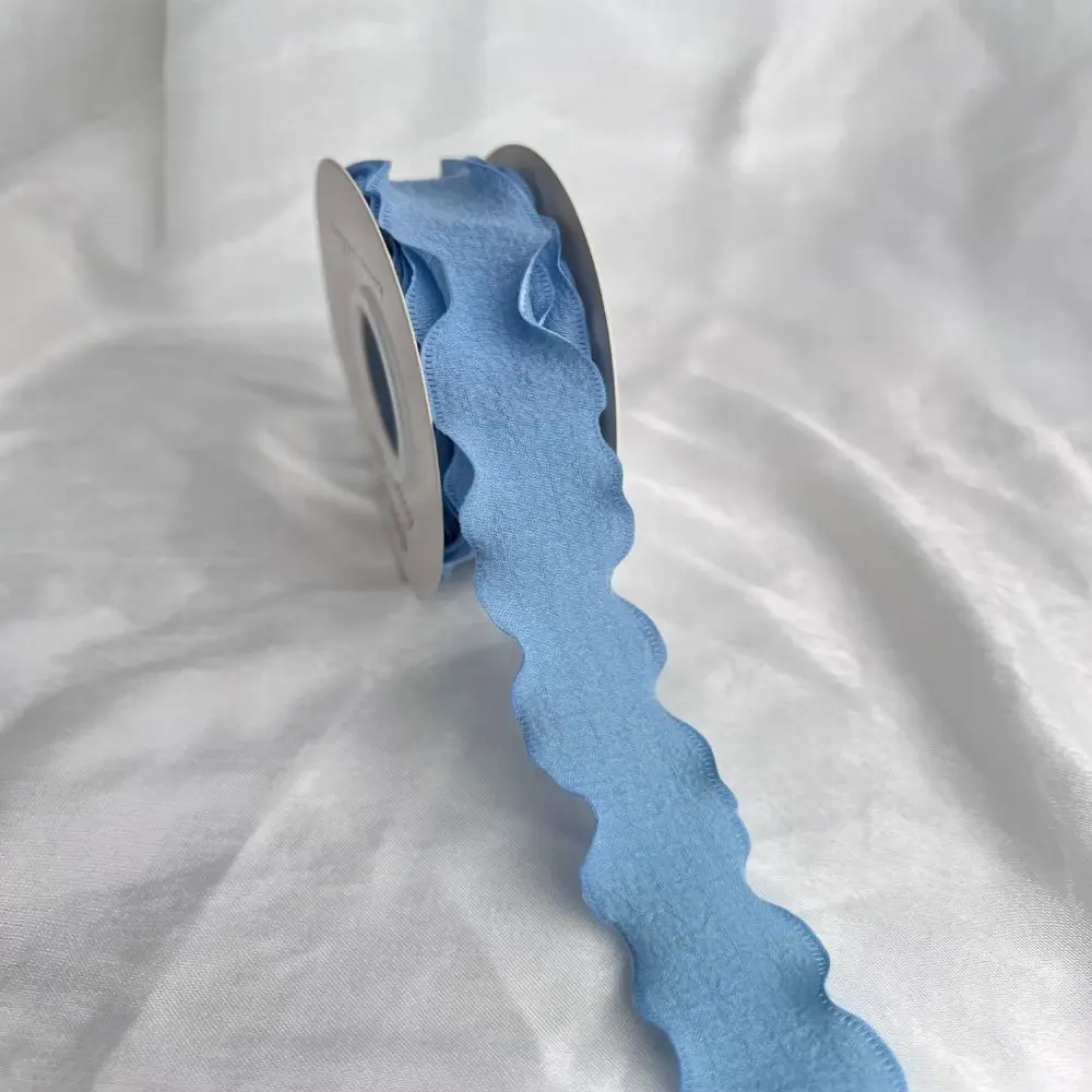 창의적인 10야드 피쉬테일 원사 리본 선물 포장 꽃다발 2.5cm 쉬폰 리본 웨이브 엣지 주름 DIY 장식