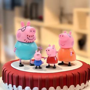16PCS 페파피그 액션 피규어 세트 귀여운 돼지 가족 모델 장식품 어린이 생일 파티 케이크 장식 장난감