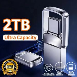 레노버 메탈 U 디스크 2TB USB3.2 Type-C 인터페이스 휴대폰 컴퓨터 상호 전송 플래시 드라이브 USB 메모리 대용량
