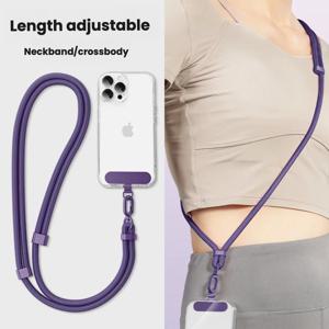 프리미엄 2-in-1 야외용 휴대폰 랜야드: 조절 가능한 크로스바디/넥 스트랩과 안전한 금속 앵커 – 분실 방지 숄더/넥 체인
