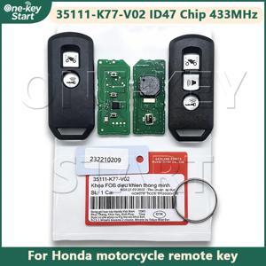 35111-K77-V02 ID47 칩 433MHz 혼다 오토바이 스쿠터 SH125 150 300 PCX150 ADV X-ADV【원키 스타트】용 오토바이 원격 키