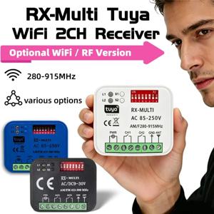 RX MULTI Tuya WIFI 300-868 MHz 차고 문 원격 제어 수신기 433MHz 868MHz AC DC 9-30V 85-250V 스마트 스위치 모듈 오프너