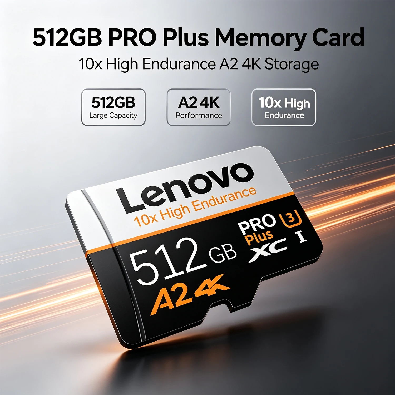 Lenovo SD 카드, 1TB 고속 플래시 메모리 카드, 4K 풀 HD 비디오 지원, 마이크로 SD 카드, 128GB, 256GB, 512GB, 샤오미 카메라 및 PC용.