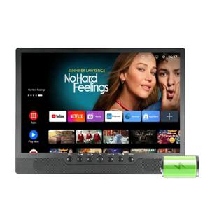 휴대용 스마트 TV, 20인치 FHD HD 안드로이드 LED TV, 12V DC 배터리 내장, 차량, 트럭, 야외, 여행, 캠핑용 TV Pro