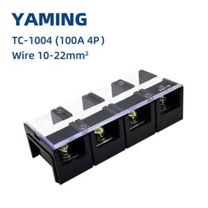 터미널 블록 황동 지휘자 TC-1004 전기 사용 커넥터 100A 600V 4P 듀얼 행 10-22mm2 배선