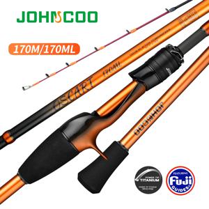 Johncoo 낚싯대 캐스팅 지그 막대 1.7m M ML 지그 막대 강력한 티타늄 팁 고무 꼬리 문어 보트 막대