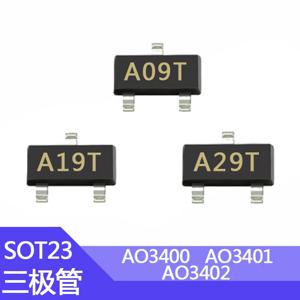 100개 SMD AO3400 AO3401 AO3402 SOT23 A09T A19T A29T P 채널 모스펫 트랜지스터