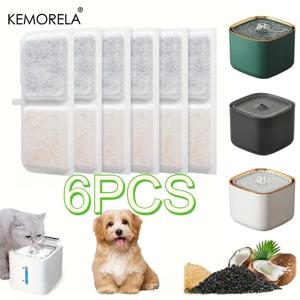 6/12PCS 활성탄 고양이 물 분수 필터, 대부분의 애완동물 물 디스펜서용 교체 필터 - 깨끗한 식수용