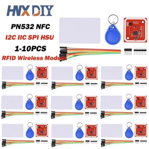 1-10세트 PN532 NFC RFID 무선 모듈 V3 사용자 키트 리더 라이터 모드 IC S50 카드 PCB 안테나 I2C IIC SPI HSU