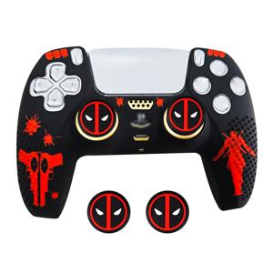 PS5 컨트롤러용 컨트롤러 스킨 쉘 실리콘 커버 케이스, 고무 썸 그립, 터치패드 스티커 포함, 도크에 꼭 맞는 디자인