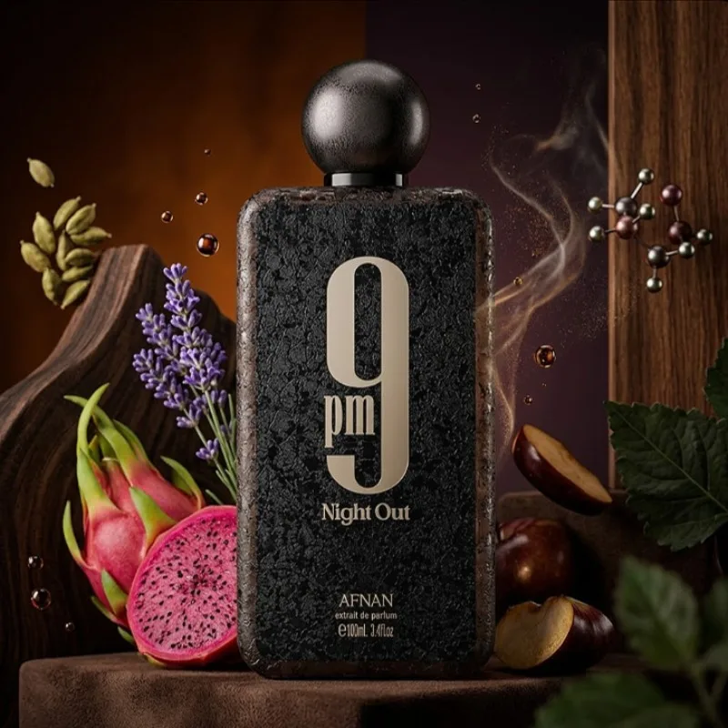 아프난 9PM 향수 100ml 오 드 퍼퓸, 오래 지속되는 프루티 우디 스위트 프레쉬 남성적인 부드럽고 풍부한 럭셔리 향기